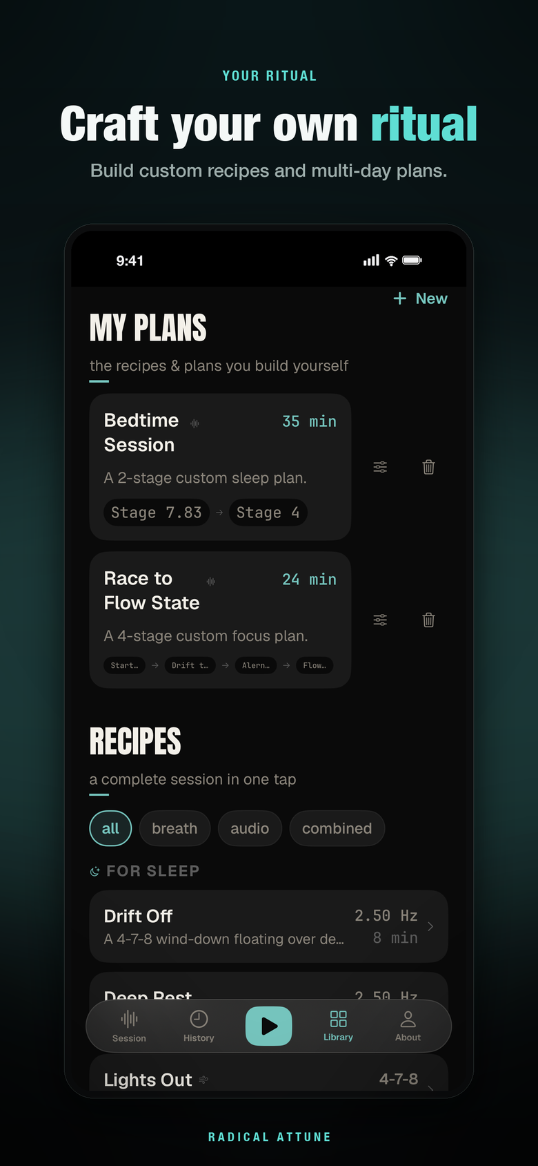 My Plans and Recipes — build your own custom recipes and multi-stage plans.